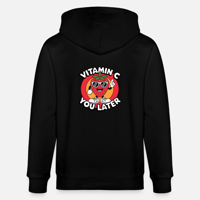 Vitamin C Obst Lustige Erdbeere - Stanley/Stella Unisex Bio-Kapuzenjacke CULTIVATOR  - Schwarz