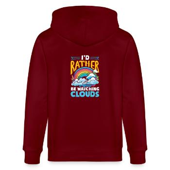 Funny Meteorology Wetterbegeisterte - Stanley/Stella Unisex Bio-Kapuzenjacke CULTIVATOR  - Burgunderrot - Hinten - Anna (173cm)