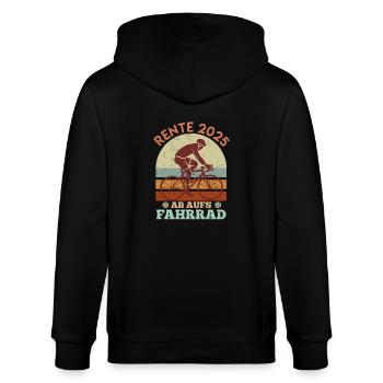 RENTE 2025 AB AUF'S FAHRRAD Radeln Lustiges - Stanley/Stella Unisex Bio-Kapuzenjacke CULTIVATOR  - Schwarz - Hinten - Anna (173cm)