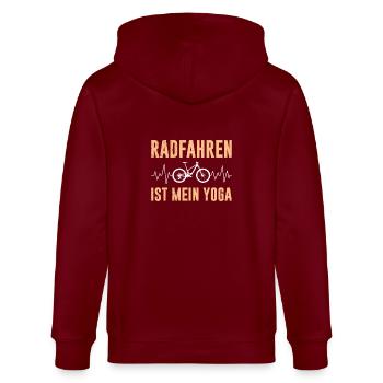 RADFAHREN IST MEIN YOGA Radler Lustiges - Stanley/Stella Unisex Bio-Kapuzenjacke CULTIVATOR  - Burgunderrot - Hinten - Anna (173cm)