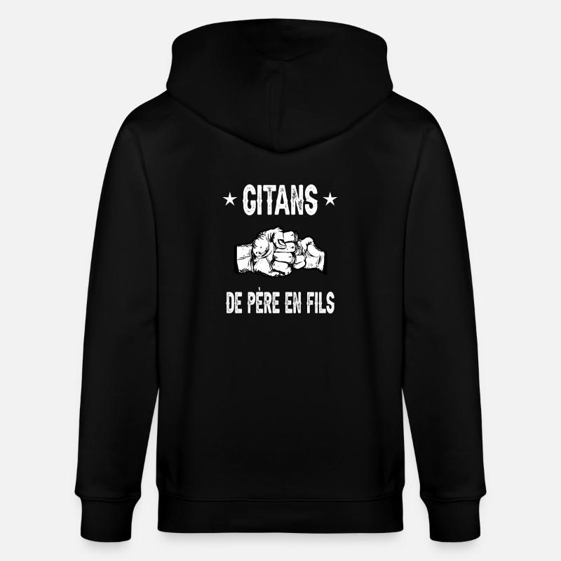 père et fils papa gitan - Veste à capuche bio CULTIVATOR Stanley/Stella Unisexe - noir