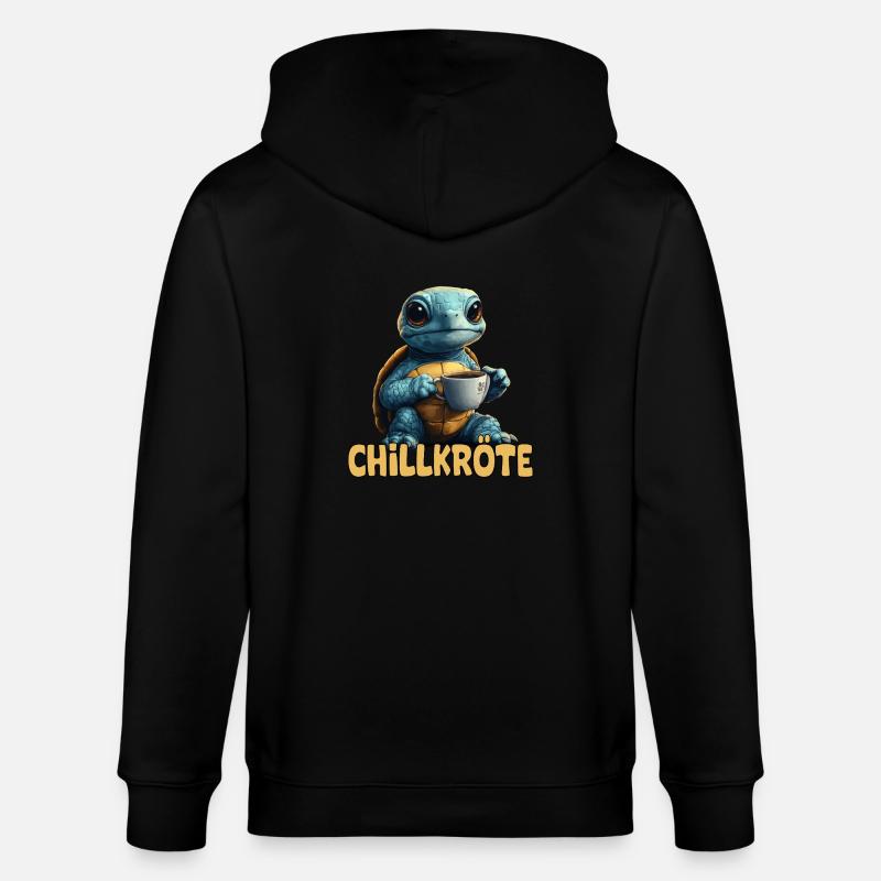 Chill Toad Pun Turtle - Stanley/Stella CULTIVATOR  Unisex Organic Hooded Jacket - black