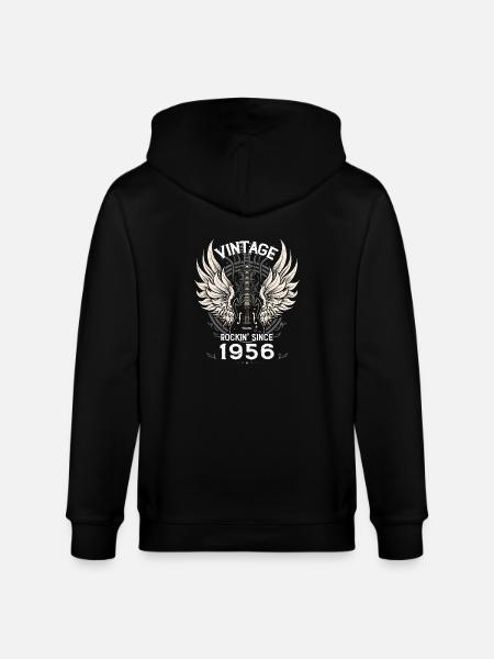 Vintage Rockin' Since 1956, 69 Years of Legendary - Stanley/Stella CULTIVATOR  Unisex Organic Hooded Jacket - black