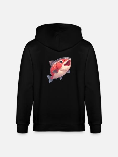 Salmon Salmon - Stanley/Stella CULTIVATOR Unisex Organic Hooded Jacket - black