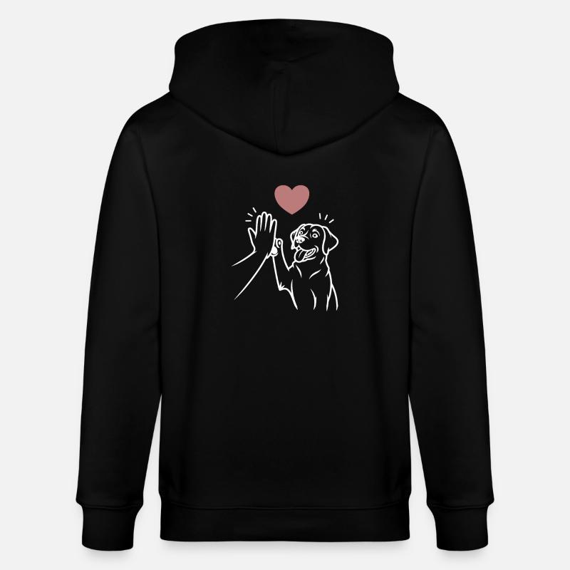 Labrador high five - Stanley/Stella Unisex Bio-Kapuzenjacke CULTIVATOR  - Schwarz