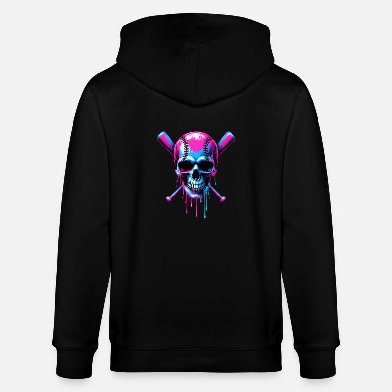 Baseball Skull Batte de Baseball - Veste à capuche bio CULTIVATOR Stanley/Stella Unisexe - noir