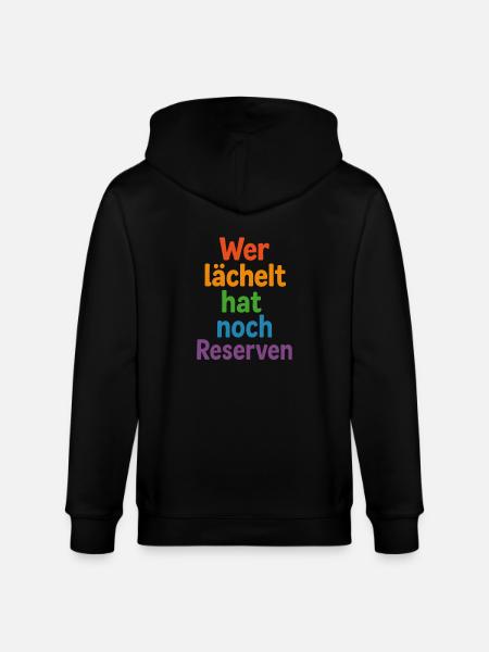 Wer lächelt hat noch Reserven - Stanley/Stella Unisex Bio-Kapuzenjacke CULTIVATOR - Schwarz