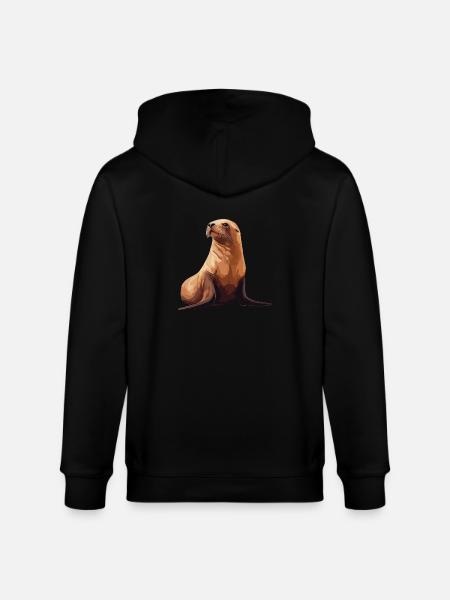 Seelöwen Seelöwe - Stanley/Stella Unisex Bio-Kapuzenjacke CULTIVATOR  - Schwarz