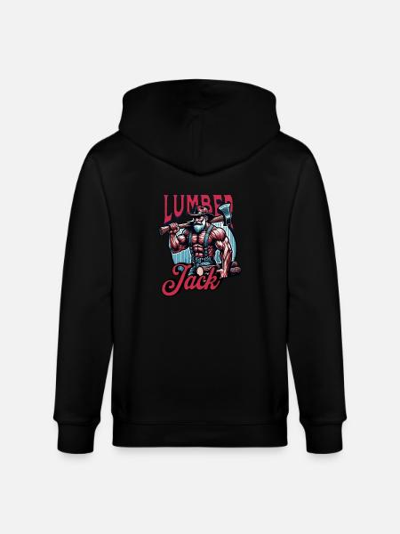 Lumberjack with Axe - Lumberjack - Stanley/Stella CULTIVATOR Unisex Organic Hooded Jacket - black