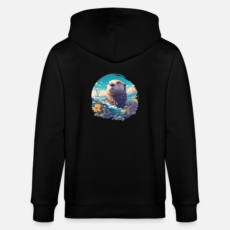 Seeotter - Stanley/Stella Unisex Bio-Kapuzenjacke CULTIVATOR  - Schwarz