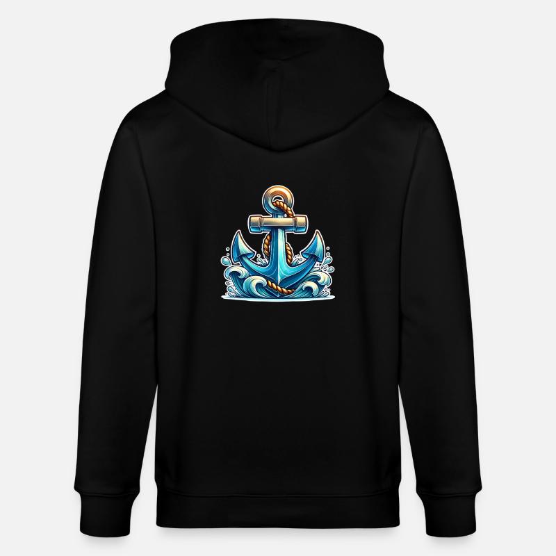 Anker - Stanley/Stella Unisex Bio-Kapuzenjacke CULTIVATOR  - Schwarz