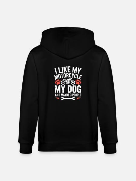 Motorcykel Kærlighed Hund Siger Hund Humor - Stanley/Stella økologisk unisex-hættejakke CULTIVATOR  - sort