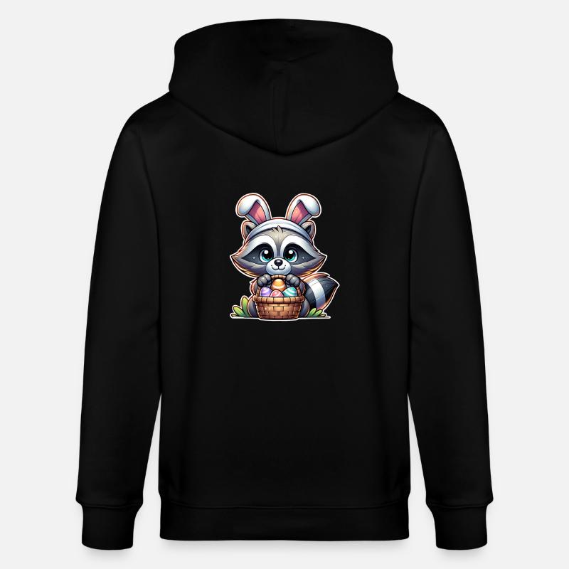 Raccoon Easter Easter Basket - Stanley/Stella CULTIVATOR Unisex Organic Hooded Jacket - black