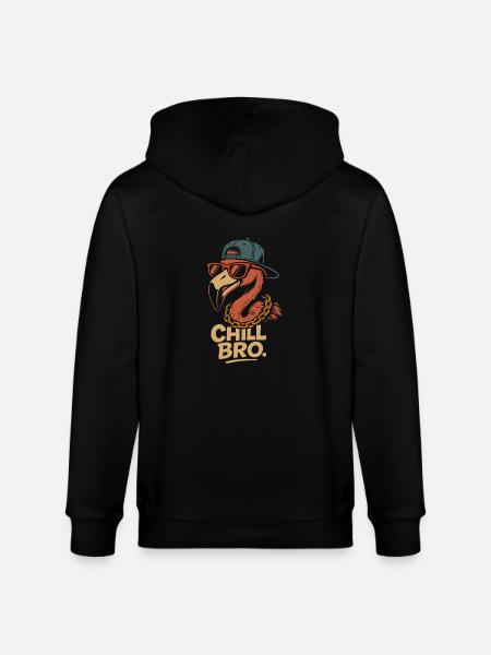 Chill Bro Flamingo relax relax - Stanley/Stella CULTIVATOR  Unisex Organic Hooded Jacket - black