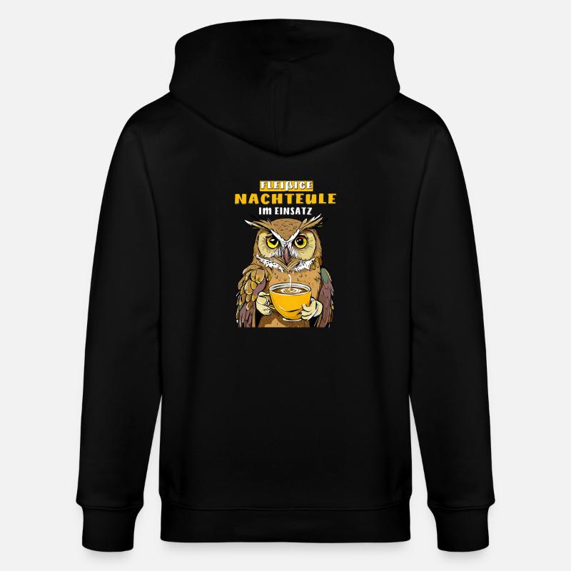 FLEIßIGE NACHTEULE IM EINSATZ - Stanley/Stella Unisex Bio-Kapuzenjacke CULTIVATOR  - Schwarz