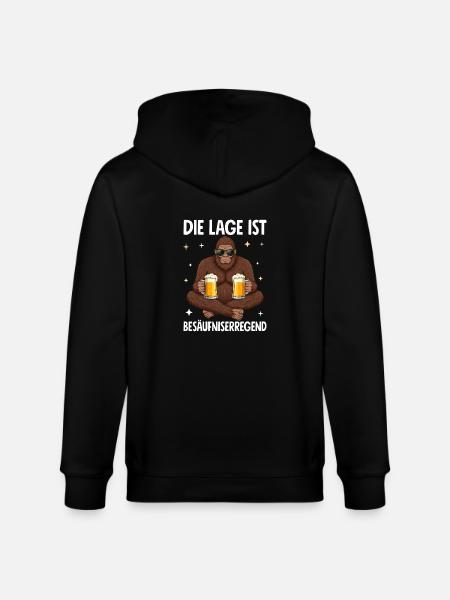 The situation is drunkenness - Stanley/Stella CULTIVATOR Unisex Organic Hooded Jacket - black