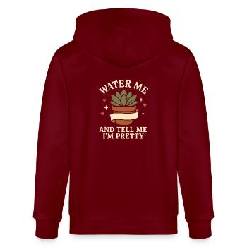 Tätowierte Pflanzenliebhaberin Pflanzenmama - Stanley/Stella Unisex Bio-Kapuzenjacke CULTIVATOR  - Burgunderrot - Hinten - Anna (173cm)