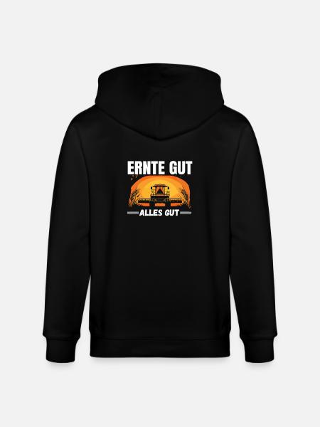 Høst Godt Alle gode landbrugsmotiv - Stanley/Stella økologisk unisex-hættejakke CULTIVATOR - sort