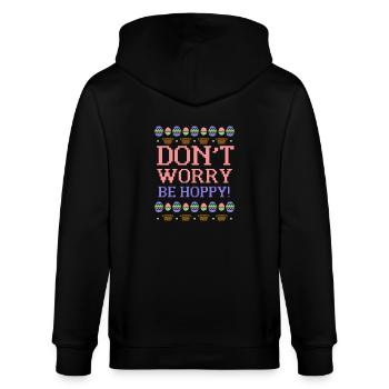 Ugly Easter hässliche Ostern Ostergeschenk - Stanley/Stella Unisex Bio-Kapuzenjacke CULTIVATOR  - Schwarz - Hinten - Anna (173cm)