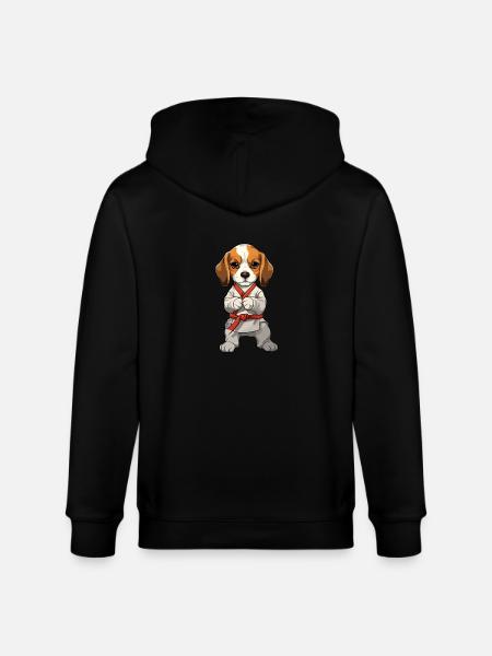 Karaté Beagle chiot illustration pour - Veste à capuche bio CULTIVATOR Stanley/Stella Unisexe - noir
