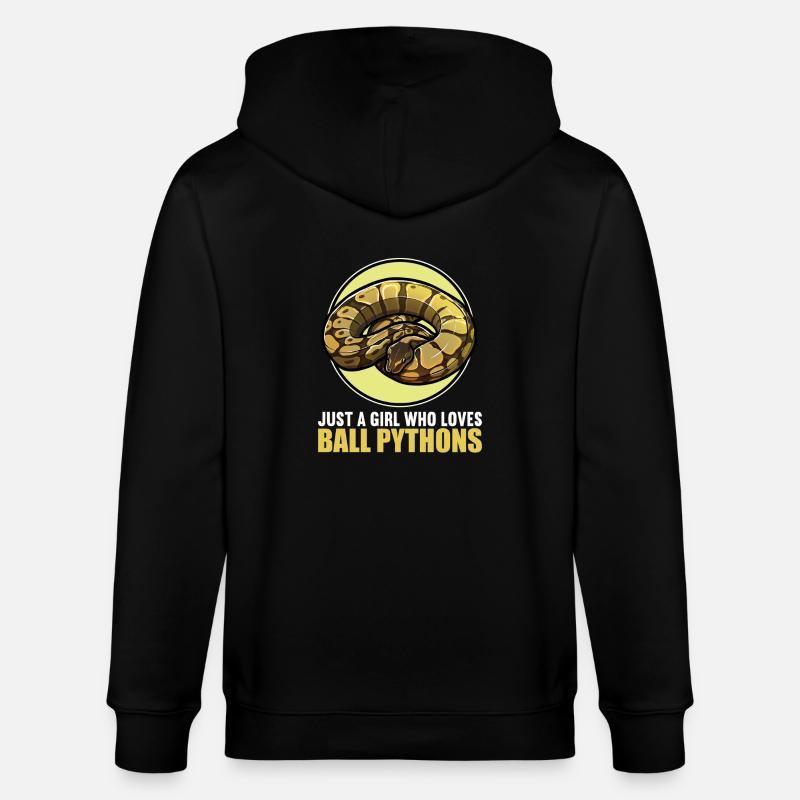 Ball Python Königspythons Königspython - Stanley/Stella Unisex Bio-Kapuzenjacke CULTIVATOR  - Schwarz