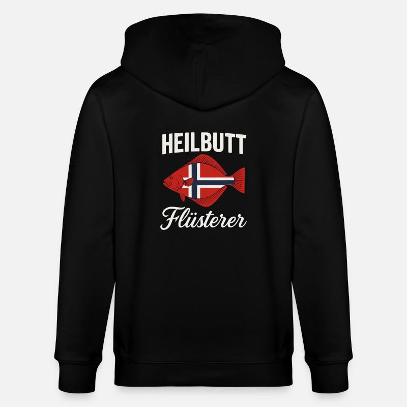 Heilbutt Flüsterer Norwegen Flagge - Stanley/Stella Unisex Bio-Kapuzenjacke CULTIVATOR - Schwarz