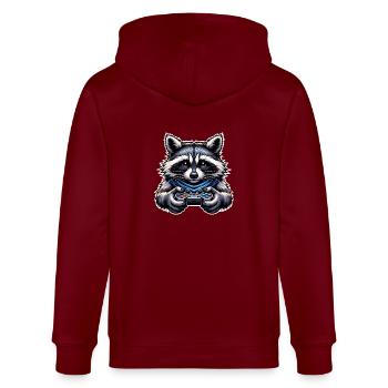 Waschbär Gamer Gaming Nerd - Stanley/Stella Unisex Bio-Kapuzenjacke CULTIVATOR  - Burgunderrot - Hinten - Anna (173cm)