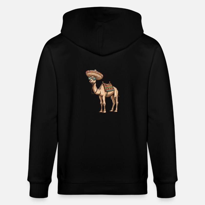 Kamel Comic Lustig Sombrero - Stanley/Stella Unisex Bio-Kapuzenjacke CULTIVATOR  - Schwarz