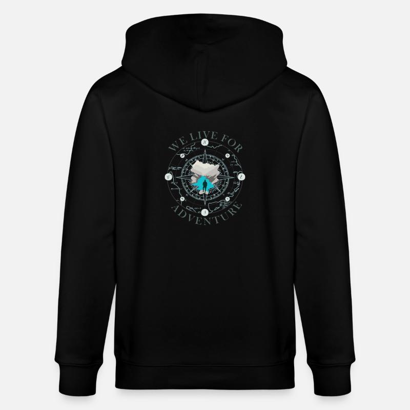 Kompass Abenteuer Silhouette Design Compass - Stanley/Stella Unisex Bio-Kapuzenjacke CULTIVATOR - Schwarz