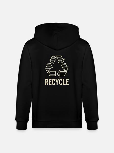 Recycle symbol with environmental awareness - Stanley/Stella CULTIVATOR Unisex Organic Hooded Jacket - black