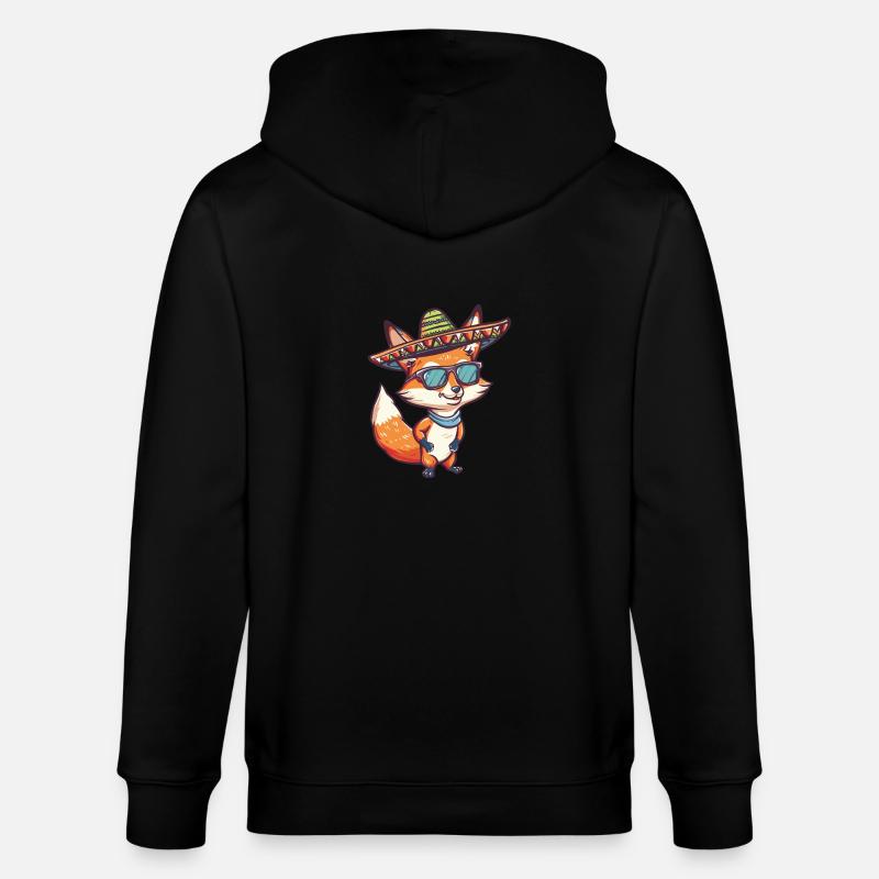 Fuchs Comic Lustig Sombrero - Stanley/Stella Unisex Bio-Kapuzenjacke CULTIVATOR - Schwarz