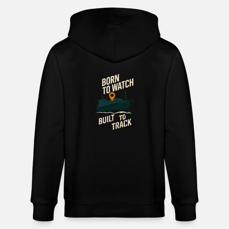 Schiff-sichtgerät Containerschiff Frachtschiff - Stanley/Stella Unisex Bio-Kapuzenjacke CULTIVATOR  - Schwarz