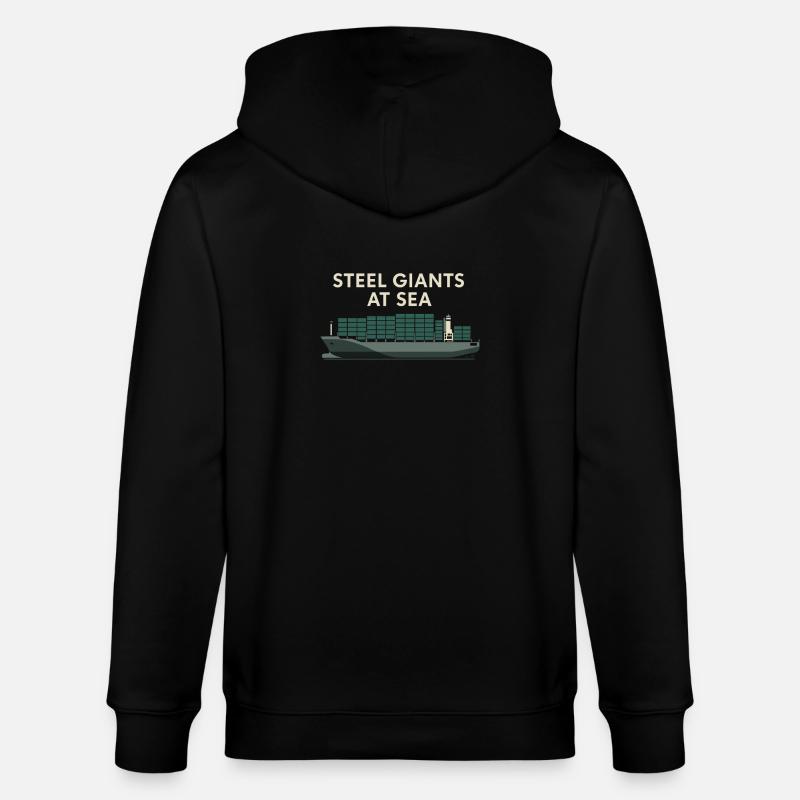 Schiff-sichtgerät Containerschiff Frachtschiff - Stanley/Stella Unisex Bio-Kapuzenjacke CULTIVATOR  - Schwarz