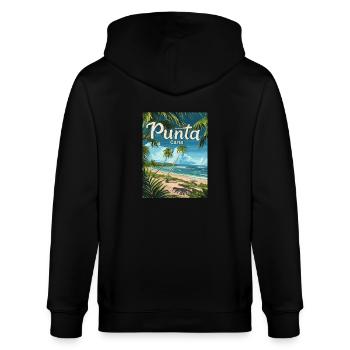 Tropical Punta Cana Beach Palmiers paradisiaques - Veste à capuche bio CULTIVATOR Stanley/Stella Unisexe - noir - Dos - Anna (173cm)