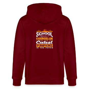 Schulberater Kümmern Um Die Süßesten Kürbisse - Stanley/Stella Unisex Bio-Kapuzenjacke CULTIVATOR  - Burgunderrot - Hinten - Anna (173cm)