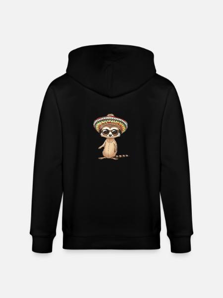 Erdmännchen Lustig Sombrero - Stanley/Stella Unisex Bio-Kapuzenjacke CULTIVATOR - Schwarz