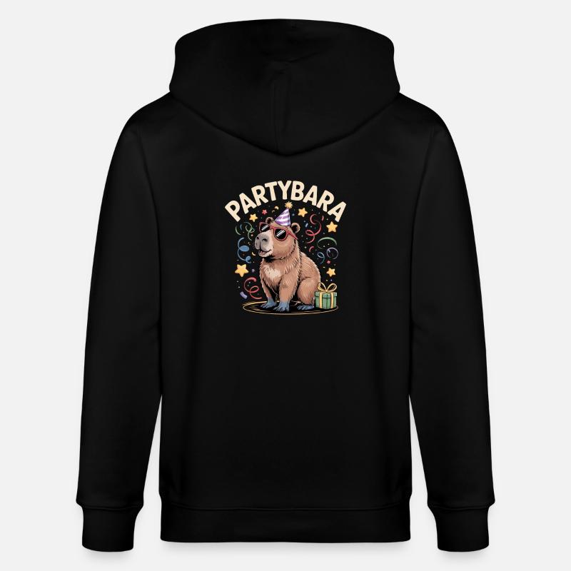 Partybara Capybara - Veste à capuche bio CULTIVATOR Stanley/Stella Unisexe - noir