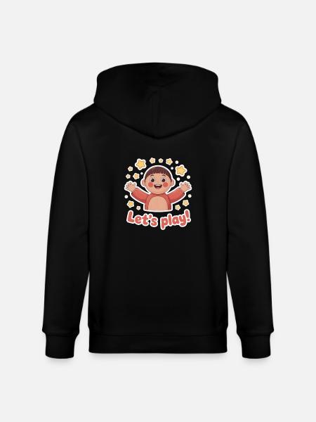 PUPPETS, LET S PLAY - Stanley/Stella CULTIVATOR Unisex Organic Hooded Jacket - black