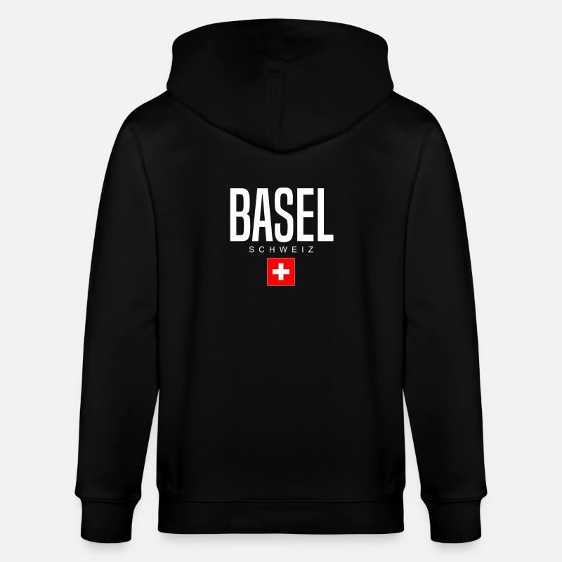 Basel Schweiz - Stanley/Stella Unisex Bio-Kapuzenjacke CULTIVATOR - Schwarz