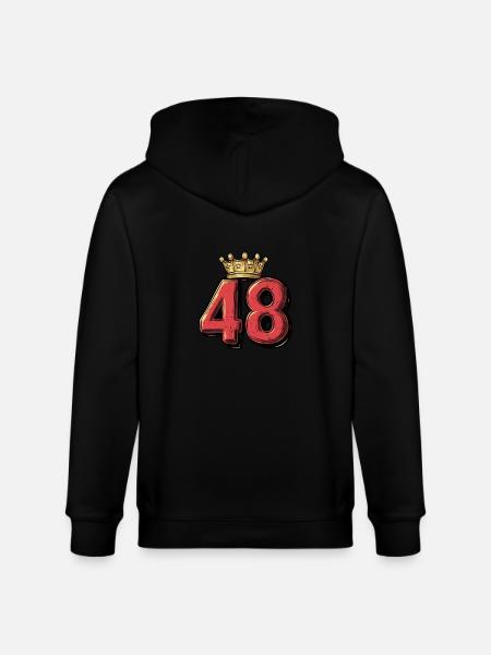 48 Zahl Krone - Stanley/Stella Unisex Bio-Kapuzenjacke CULTIVATOR - Schwarz