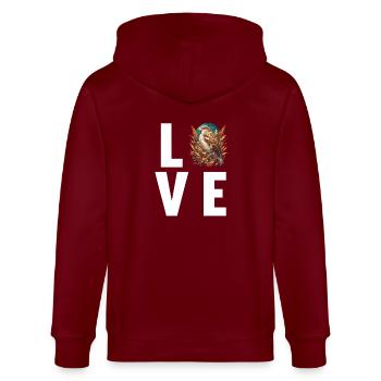 Sparrows Sparrow - Stanley/Stella CULTIVATOR  Unisex Organic Hooded Jacket - burgundy - Back - Anna (173cm)