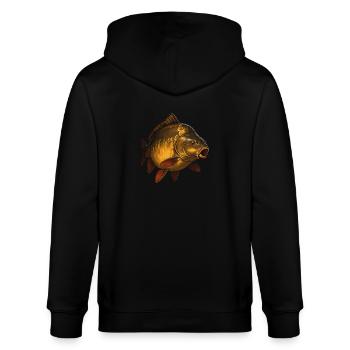 Spiegelkarpfen Angeln – Big Carp Artwork - Stanley/Stella Unisex Bio-Kapuzenjacke CULTIVATOR  - Schwarz - Hinten - Anna (173cm)