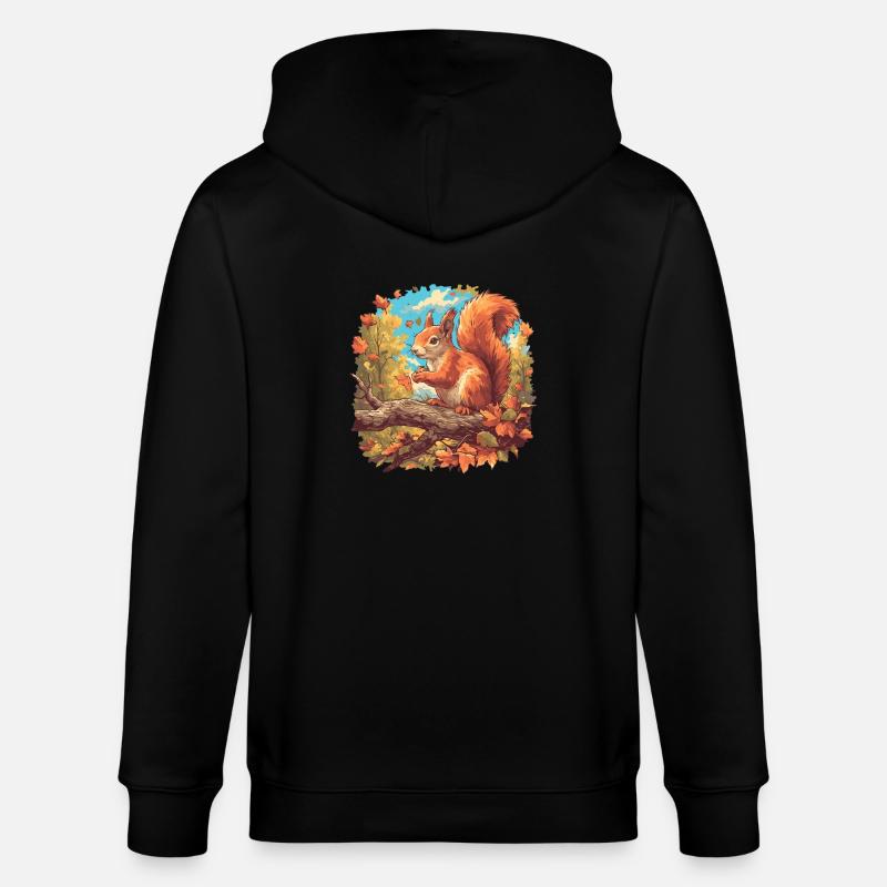 Eichhörnchen - Stanley/Stella Unisex Bio-Kapuzenjacke CULTIVATOR  - Schwarz
