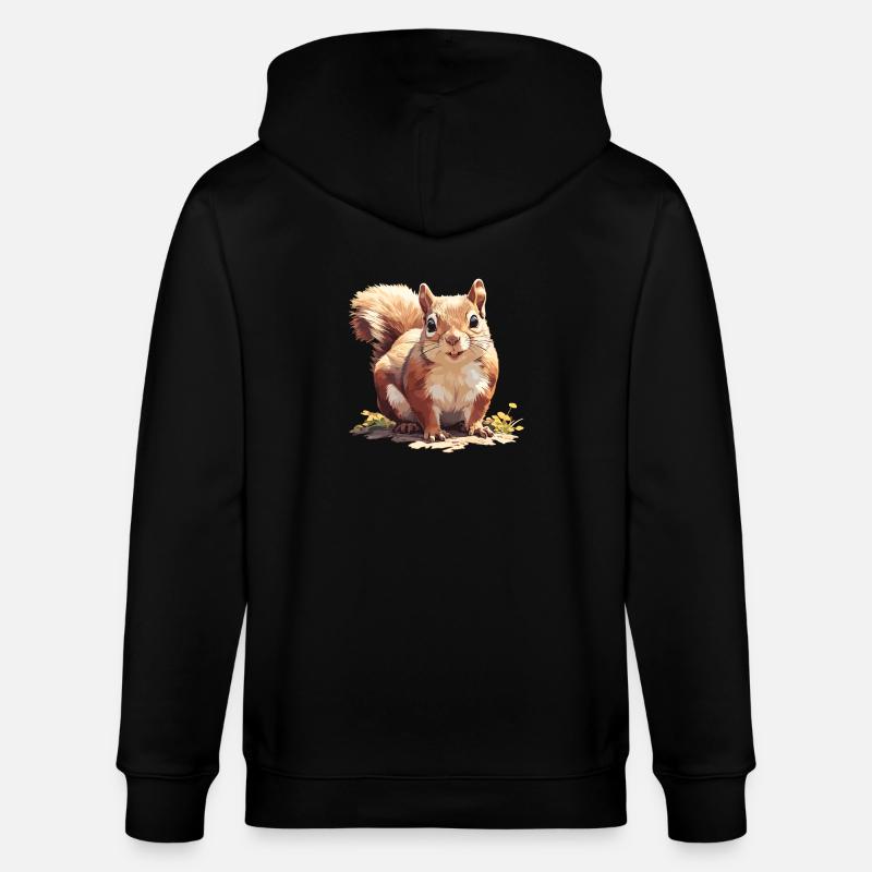 Squirrel - Stanley/Stella CULTIVATOR  Unisex Organic Hooded Jacket - black