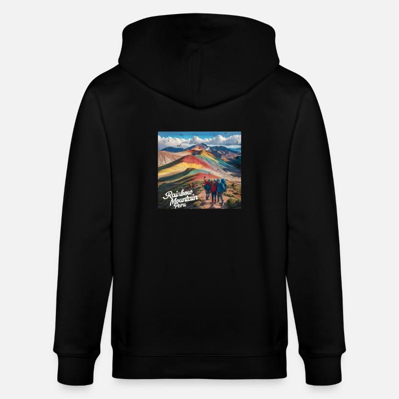 Rainbow Mountain Peru - Stanley/Stella Unisex Bio-Kapuzenjacke CULTIVATOR  - Schwarz