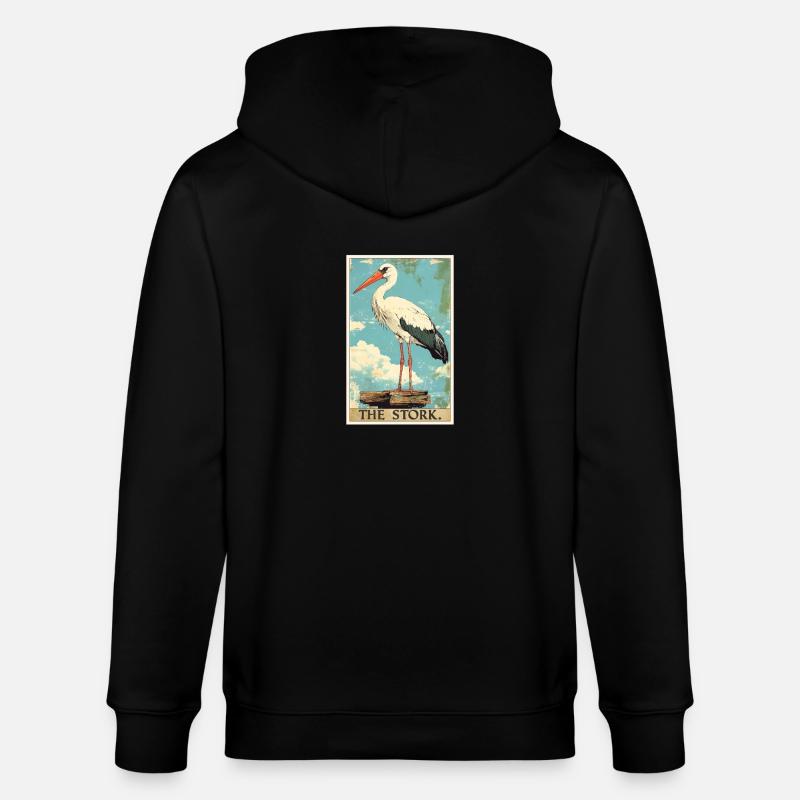 Storks Stork - Stanley/Stella CULTIVATOR  Unisex Organic Hooded Jacket - black