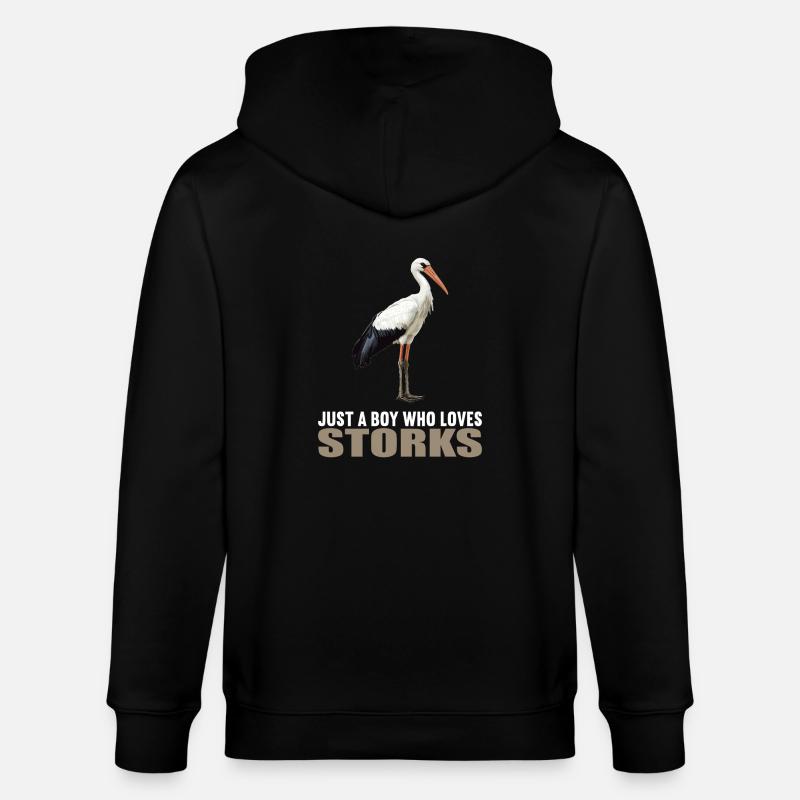 Storks Stork - Stanley/Stella CULTIVATOR  Unisex Organic Hooded Jacket - black