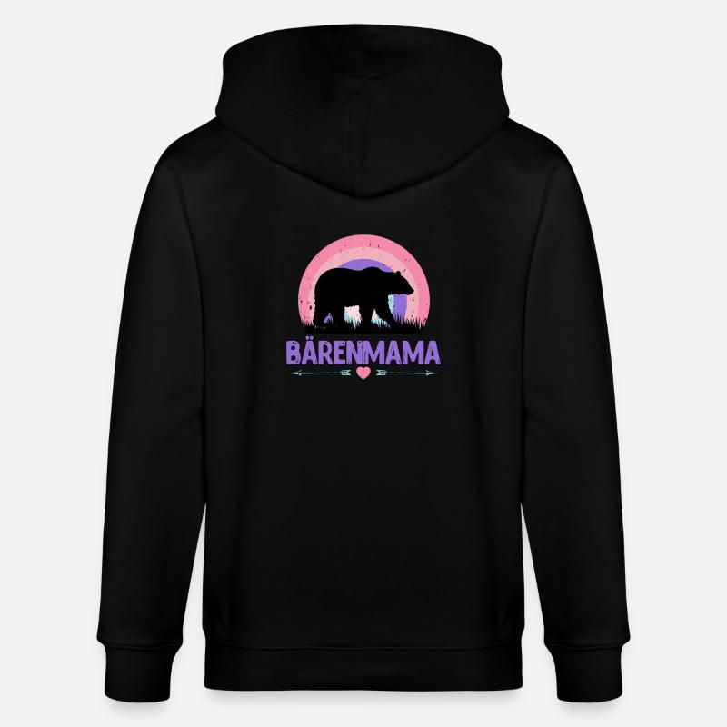 Werdende Mutter BÄRENMAMA Lustiges - Stanley/Stella Unisex Bio-Kapuzenjacke CULTIVATOR  - Schwarz