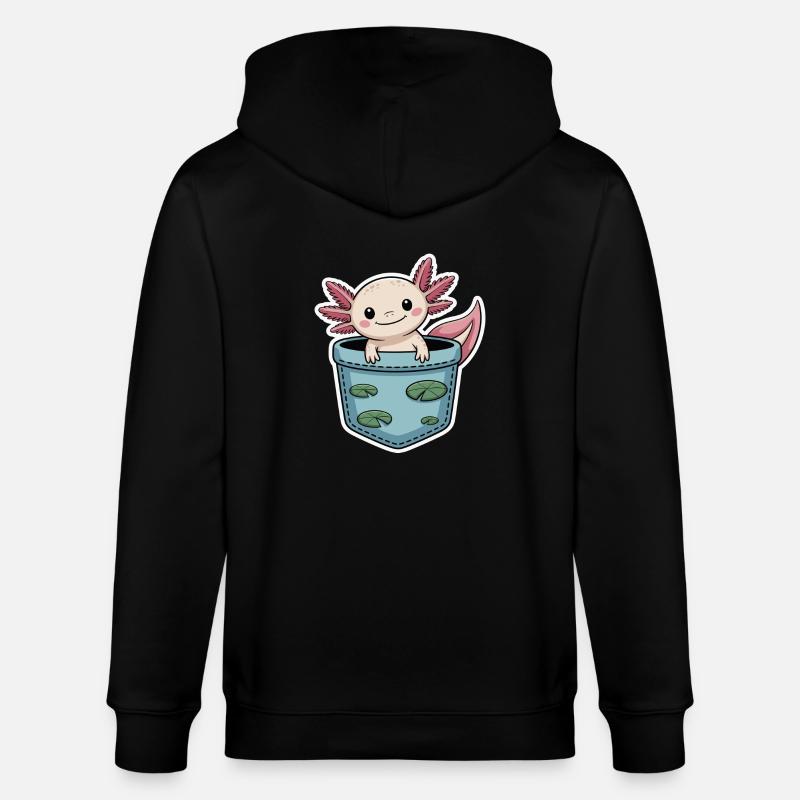 Axolotl mignon - Veste à capuche bio CULTIVATOR Stanley/Stella Unisexe - noir