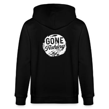 gone fishing - Stanley/Stella Unisex Bio-Kapuzenjacke CULTIVATOR  - Schwarz - Hinten - Anna (173cm)